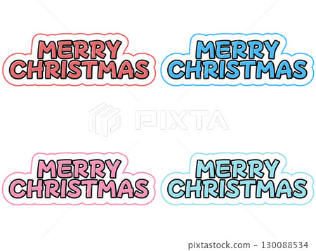 Merry Christmas lettering set Merry Christmas lettering set 130088534