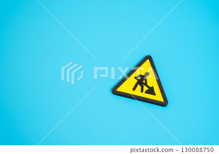 Construction work is underway. Repair work is being carried out. Symbol of construction work, urban development and infrastructure improvement Construction work is underway. Repair work is being carried out. Symbol of construction work, urban development and infrastructure improvement 130088750