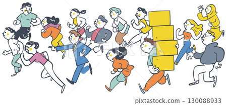 Global talent running forward Stock illustration 130088933