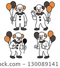 Coloring book coloring page clown holding balloon transperency happy sad emotion 130089141