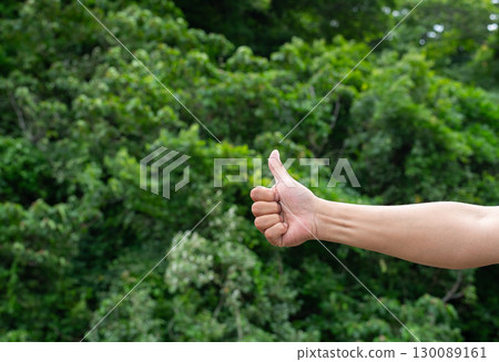 Finger pose thumbs up Finger pose thumbs up 130089161