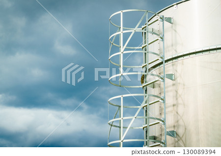 Ladder on agricultural silo 130089394