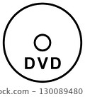 DVD 線描插圖儲存裝置圖標 130089480