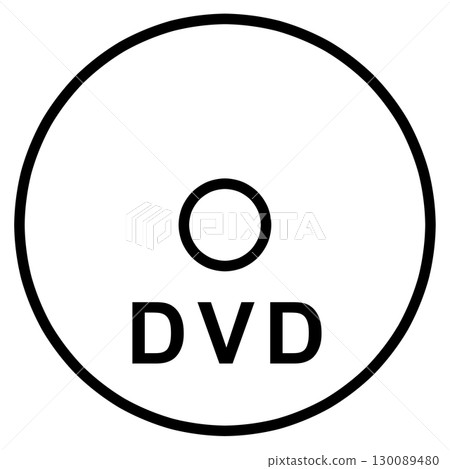 DVD line drawing illustration storage device icon DVD line drawing illustration storage device icon 130089480