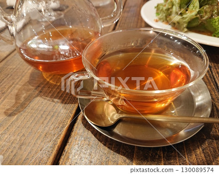 Tea in a glass teacup Tea in a glass teacup 130089574