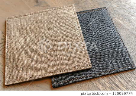 Restaurant towel sits on table. Cozy dining atmosphere. Great for cafe or home decor ideas. 130089774