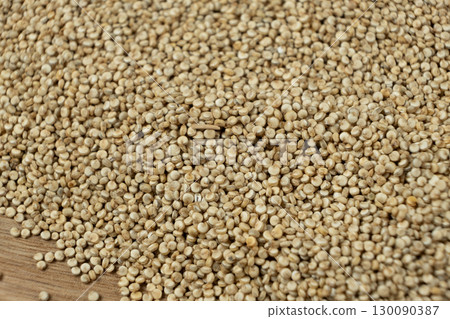 Uncooked White Quinoa Macro. Natural Grain Background 130090387