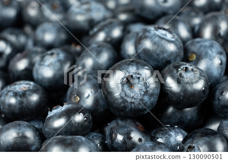 Macro Texture of Fresh Blueberries Close-Up. 130090501