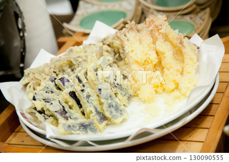 Assorted tempura platter photo studio shot 130090555