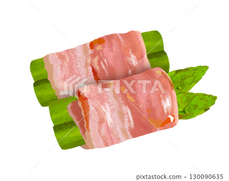 Bacon winding of asparagus 130090635