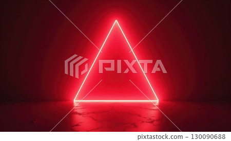 Abstract Futuristic Glowing Portal Shaped As Infinite Red Triangle" Abstract Futuristic Glowing Portal Shaped As Infinite Red Triangle" 130090688