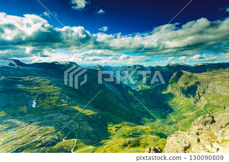 Geirangerfjord from Dalsnibba viewpoint, Norway 130090809