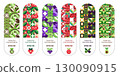 Fruit and Vegetable Sticker Set. Thank You Box Seals with Patterns in a Vector Illustration 130090915