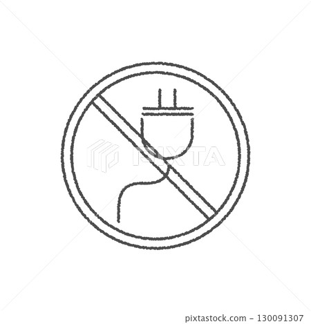 Hand-drawn icon of no outlet use Hand-drawn icon of no outlet use 130091307