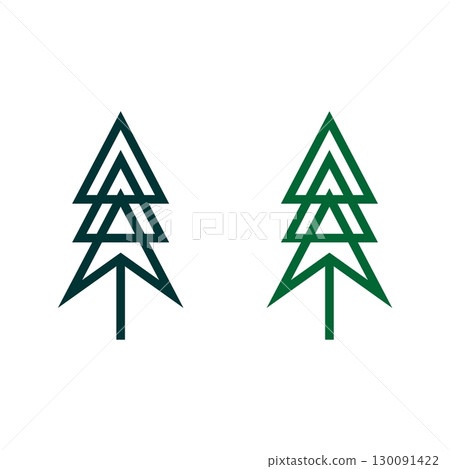Green Arrow Pine Tree Logo Template Illustration Design. Vector EPS 10. Green Arrow Pine Tree Logo Template Illustration Design. Vector EPS 10. 130091422