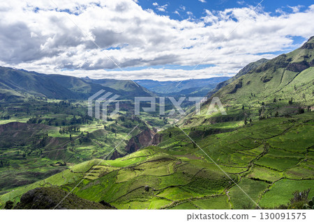 Colca Canyon with a clear blue sky, Peru 130091575