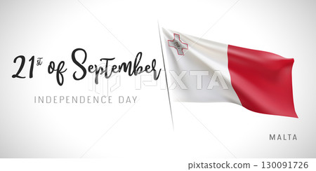 Malta independence day vector banner, greeting card 130091726