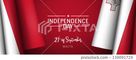 Malta independence day vector banner, greeting card 130091729