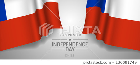 Chile happy independence day greeting card, banner with template text vector illustration 130091749