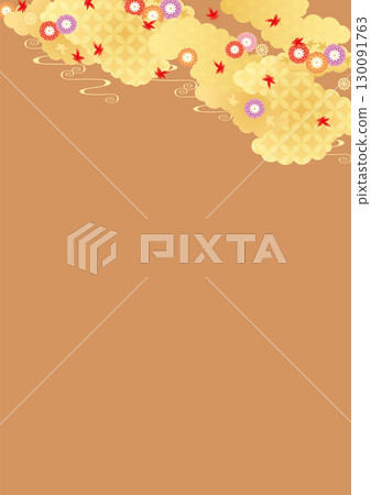 Autumn background 2025 (autumn leaves, etc.) vertical 2-4 vector 130091763