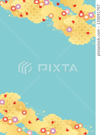 秋季背景 2025（秋葉等）垂直 3-2 向量 130091767