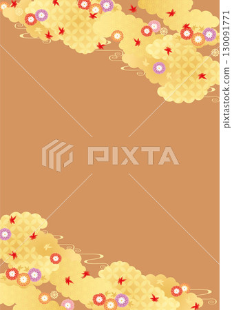 Autumn background 2025 (autumn leaves, etc.) vertical 3-4 vector 130091771