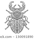 Bug insect Outline mandala arts isolated on white background 130091890