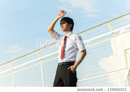 A man looking up at the sky A man looking up at the sky 130092021