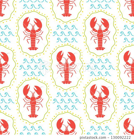 lobster seamless pattern 130092222