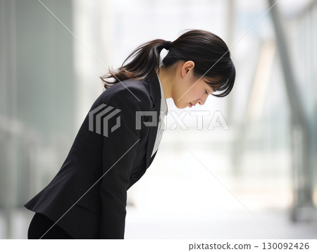 お辞儀をする女性 お辞儀をする女性 130092426