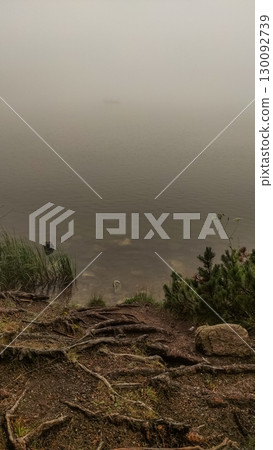 Fog covering strbske pleso in the high tatras mountains, slovakia Fog covering strbske pleso in the high tatras mountains, slovakia 130092739