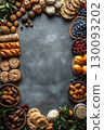 Cultural celebrations with festive foods and traditions for Eid gatherings copy space, banner 130093202