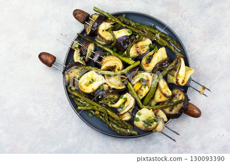 White fish on the grill, BBQ seafood. White fish on the grill, BBQ seafood. 130093390
