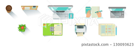 Different Workplace Object and Workflow Items Vector Set Different Workplace Object and Workflow Items Vector Set 130093623