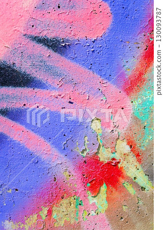 Fluorescent Graffiti Texture with Neon Pink Blue Green for Urban 90s Aesthetic 130093787