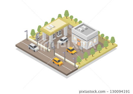Isometric gas station 130094191