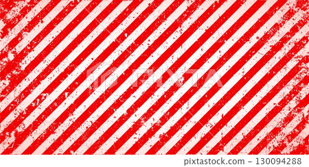 Warning sign with red and white diagonal lines. Attention, danger or caution symbol. Construction site signage, road safety notice, hazard banner, security alert shield. Vector illustration 130094288