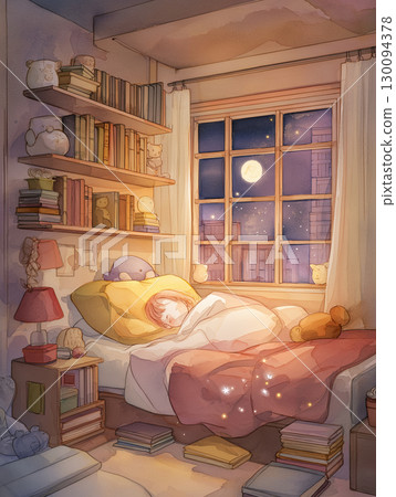 Child sleeping in the room 130094378