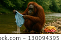 Orangutans doing laundry?! The only way to do that was with Orang and Uta. 130094395