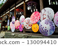 Japanese umbrellas and wind chimes displayed at the Wind Chime Festival 130094410
