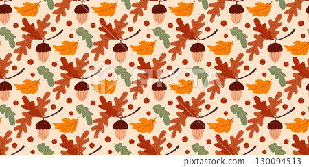 Cozy autumn mood natural seamless pattern Cozy autumn mood natural seamless pattern 130094513