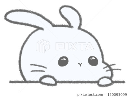 White rabbit staring with teary eyes 130095099