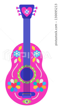 Mexican Folk Guitar Illustration Vector Mexican Folk Guitar Illustration Vector 130095213