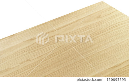 Top view of isolated softwood table corner on white background. Top view of isolated softwood table corner on white background. 130095393