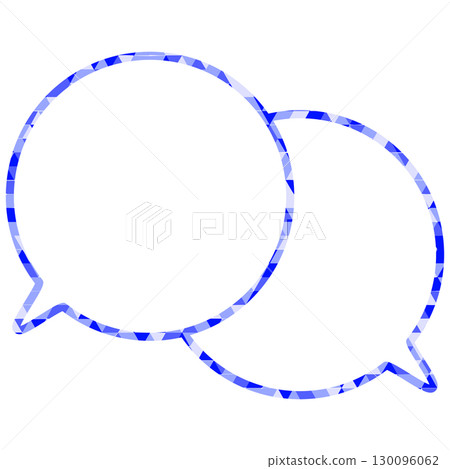 Stained glass style speech bubble, triangular pattern, overlapping conversation 130096062