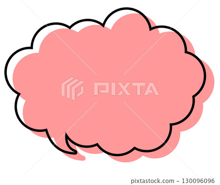 一個簡單的氣泡，線條錯位，並帶有圓形雲朵形狀 130096096