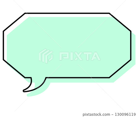 A simple, misaligned speech bubble in a long, octagonal shape A simple, misaligned speech bubble in a long, octagonal shape 130096119