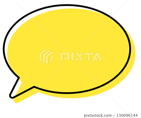 Simple speech bubble with misaligned lines - round 130096144