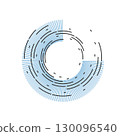 Abstract circular pattern vector background. Round arcs spiral backdrop. Moving circles design 130096540