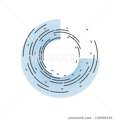 Abstract circular pattern vector background. Round arcs spiral backdrop. Moving circles design 130096540